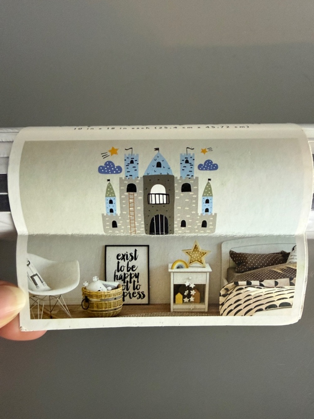 Removable Wall Art Castle Sticker - Blue, Gray, Yellow
